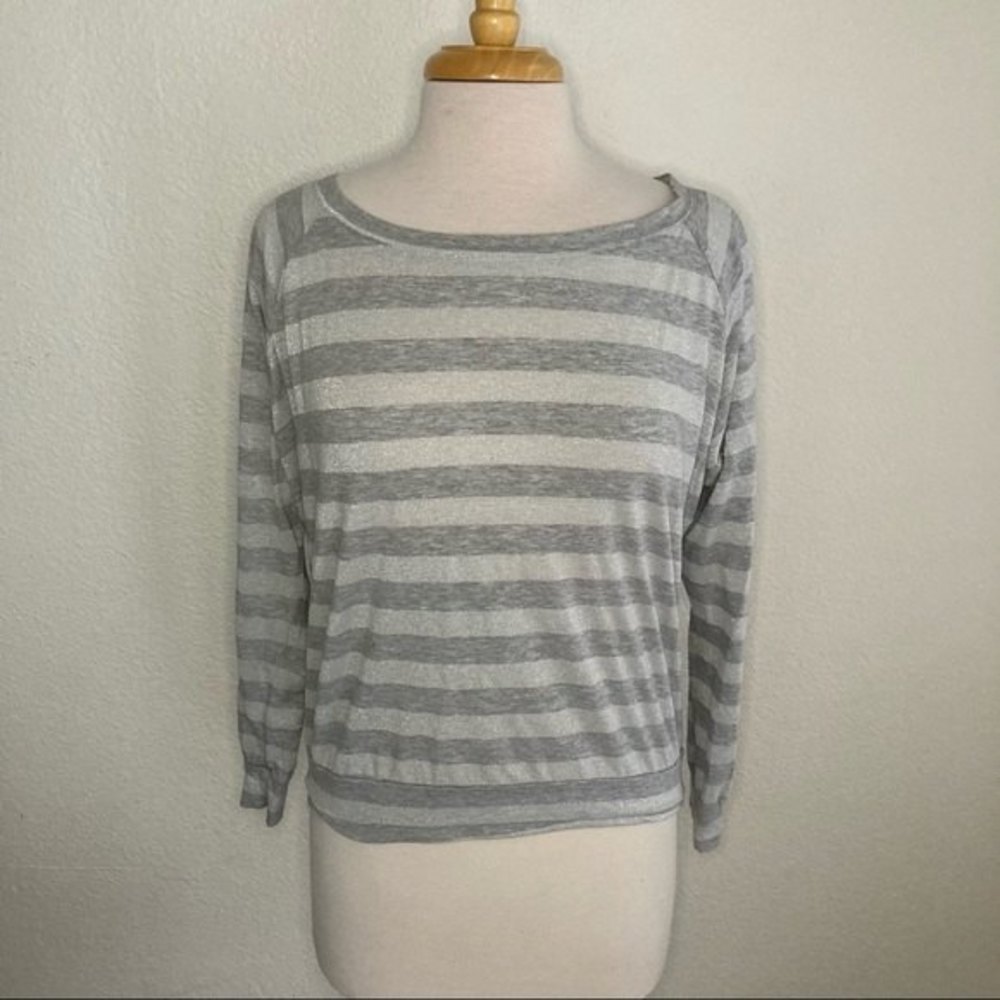 Nation Ltd long sleeve top Cotton blend Long sleeve Striped metallic loungewear